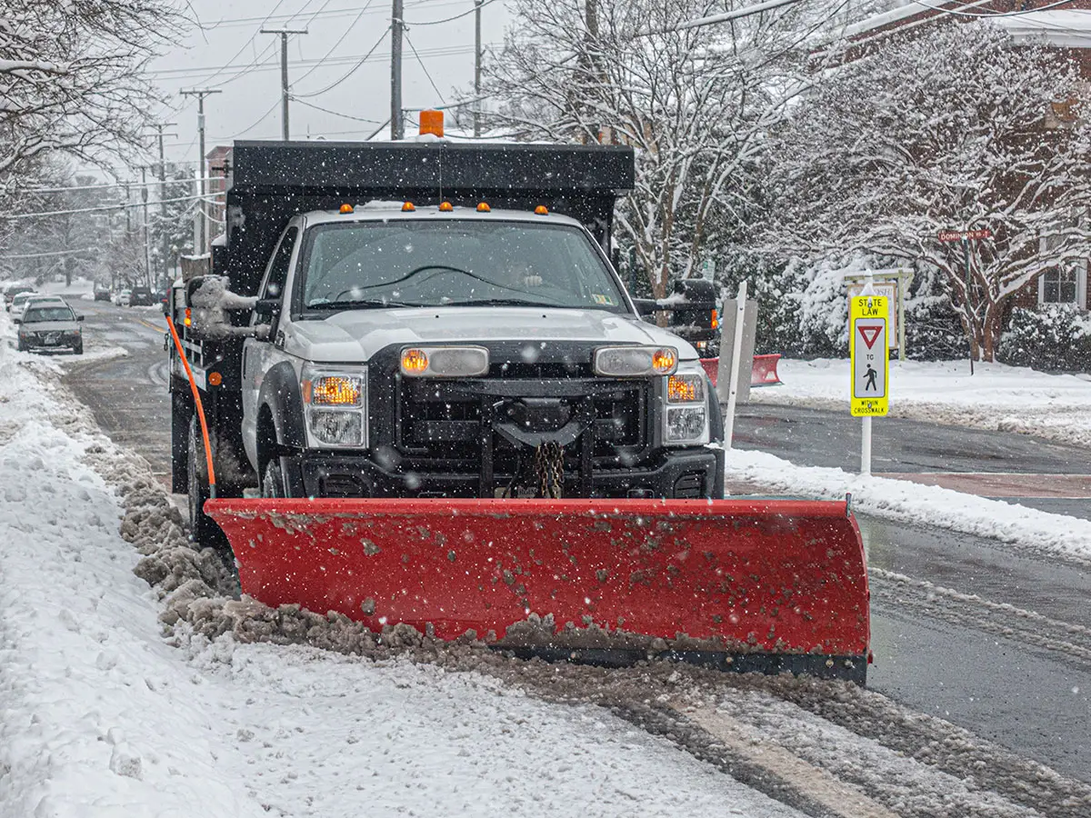 Work truck ready for winter driving conditions in Greeley, Colorado