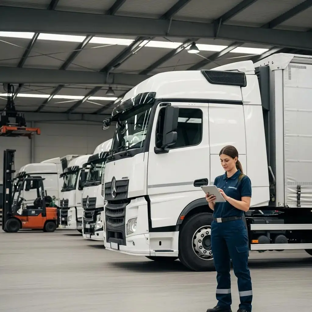 Fleet manager reviewing maintenance schedules, highlighting the benefits of preventive maintenance